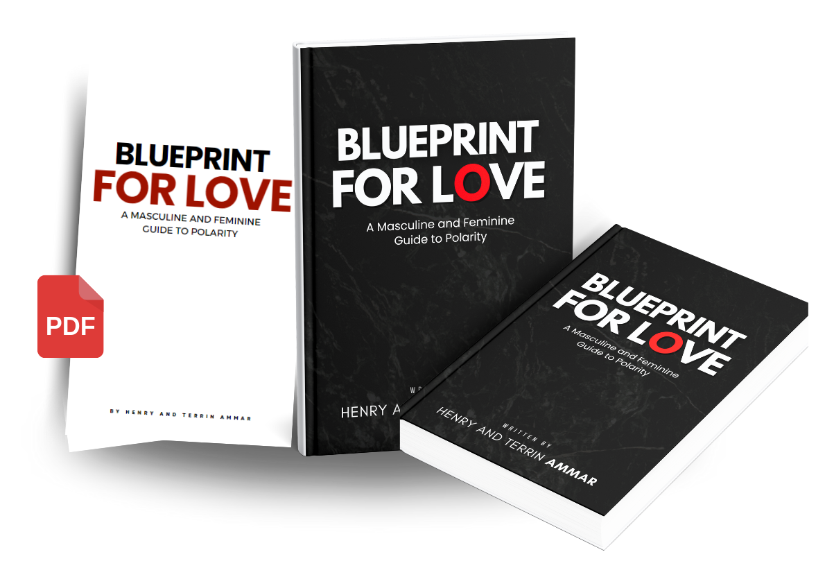 The Blueprint For Love e-book — three cover mockups with a PDF badge
